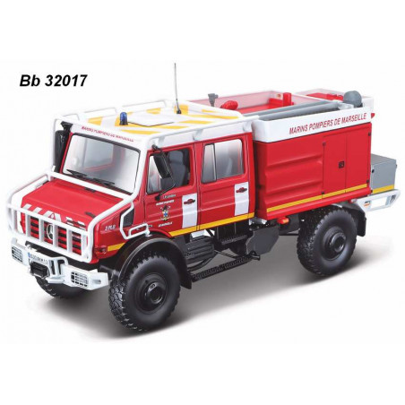 MERCEDES BENZ UNIMOG SAPEURS POMPIERS 1/43 BURAGO