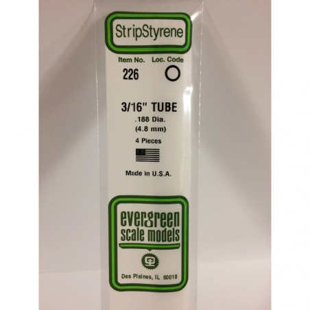 PLASTIQUE TUBE 4.8X350MM EVERGREEN