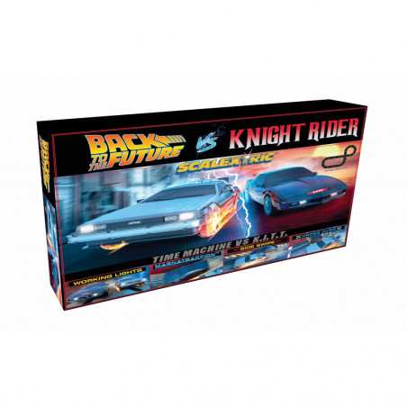 1/32 SCLEXTRIC CIRCUIT DE DEPART 1980S TV BACK TO THE FUTURE VS KNIGHT RIDER 1