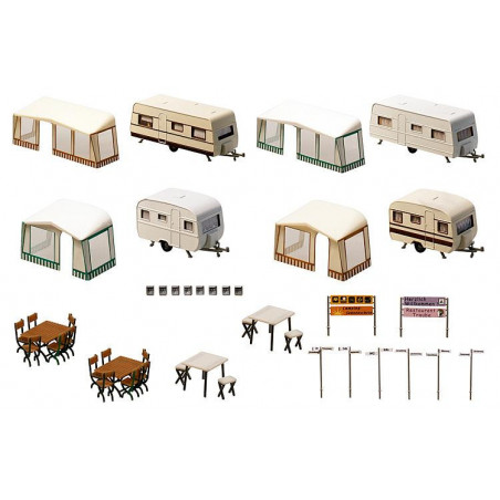 1/87 FALLER KIT DE CARAVANES DE CAMPING