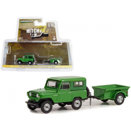 NISSAN PATROL 1972 AVEC REMORQUE CARGO 1/64 GREENLIGHT