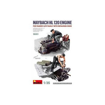 Maquette MOTEUR MAYBACH HL 120 PANZER III/IV AVEC MECANICIENS 1/35 MINIART