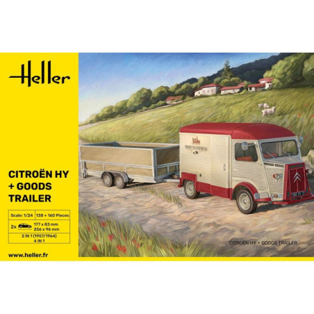 CITROEN HY + GOODS TRAILER 1/24 HELLER