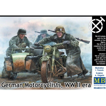 MOTOCYCLISTES ALLEMANDS DANS LA TEMPETE 1942-1943 1/35 MASTERBOX