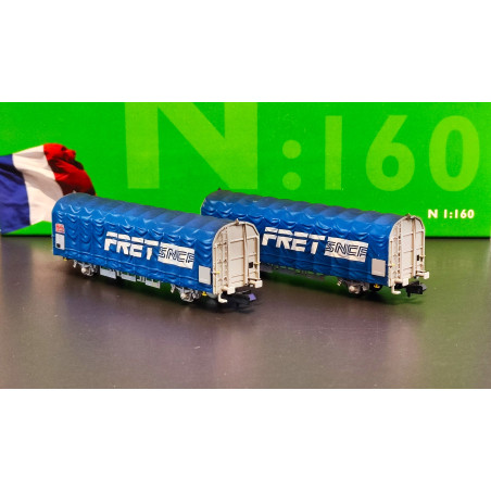 1/160 ARNOLD COFFRET DE 2 WAGONS BACHE FRET SNCF