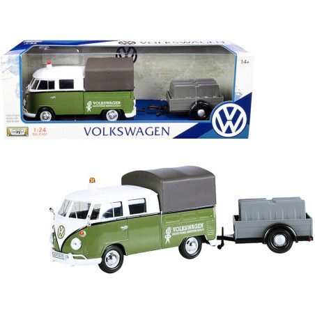 VW T1 DOUBLE CABINE AVEC REMORQUE 1/24 MOTORMAX