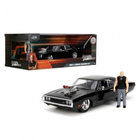 DODGE CHARGER 1970 AVEC FIGURINE DOMINIC TOERETTO  FAST AND FURIOUS 1/24 JADA