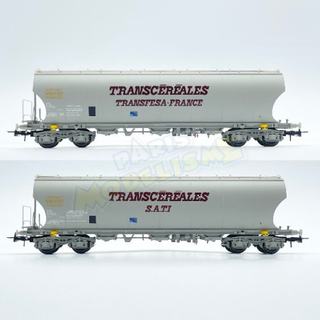 1/87 JOUEF COFFRET DE 2 WAGONS CEREALIERS TRANSCEREALES TRANSFESA-FRANCE ET SATI SNCF