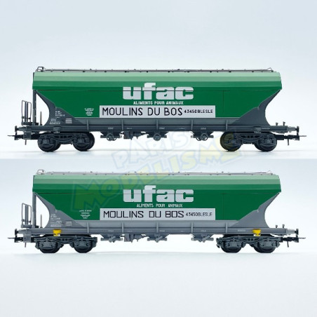 1/87 JOUEF COFFRET DE 2 WAGONS CEREALIERS UFAC SNCF