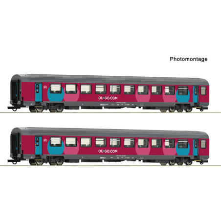 1/87 ROCO COFFRET DE 2 VOITURES CORAIL OUIGO SNCF